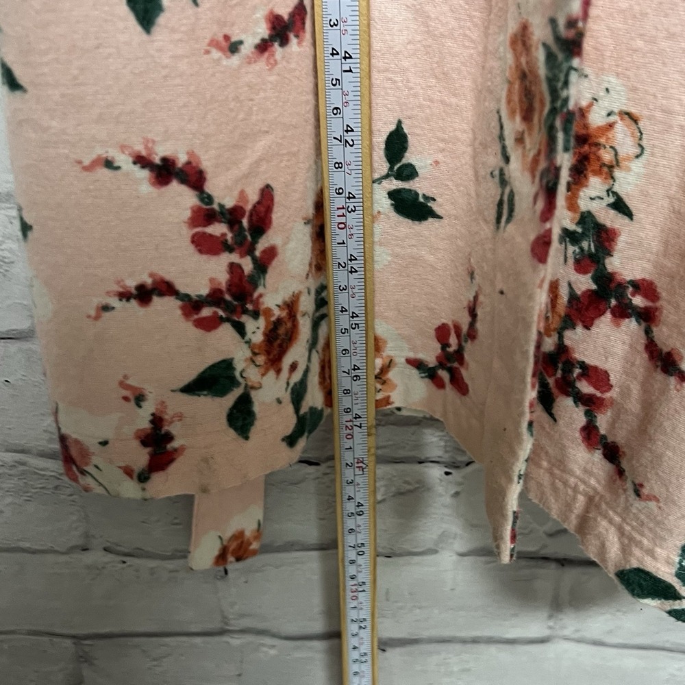 Garnet Hill Robe XS Orange Floral Organic Cotton Heritage Flannel Pockets Cozy - Picture 12 of 13